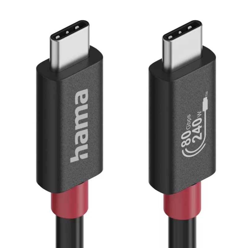 Cavo USB-C Hama, E-Marker, USB4 Gen4, 80 Gbit/s, 5 A, 240 W, 1,00 m