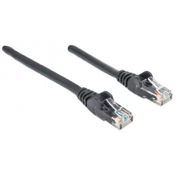 Intellinet Cavo patch di rete, Cat6, 0,5 m, nero, CCA, U/UTP, PVC, RJ45, contatti placcati oro, protezione anti-aggancio senza linguetta, protezione anti-piegatura stampata, garanzia a vita