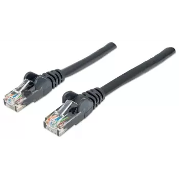 Intellinet Cavo patch di rete, Cat6, 1 m, nero, CCA, U/UTP, PVC, RJ45, contatti placcati oro, protezione anti-aggancio, guaina anti-piegatura, garanzia a vita