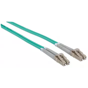 Cavo patch in fibra ottica Intellinet, OM3, LC/LC, 3 m, aqua, duplex, multimodale, 50/125 µm, LSZH, fibra, garanzia a vita