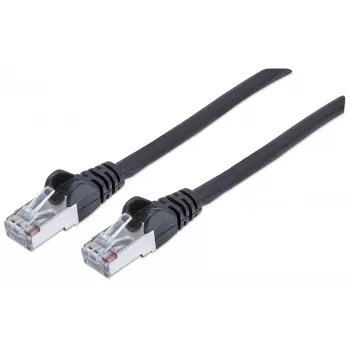 Cavo patch di rete Intellinet, Cat6a, 0,5 m, nero, rame, S/FTP, LSOH / LSZH, PVC, RJ45, contatti placcati oro, protezione linguetta, protezione antitorsione, garanzia a vita