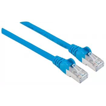 Cavo patch di rete Intellinet, Cat6A, 3 m, blu, rame, S/FTP, LSOH / LSZH, PVC, RJ45, contatti placcati oro, protezione linguetta, guaina antitorsione, garanzia a vita
