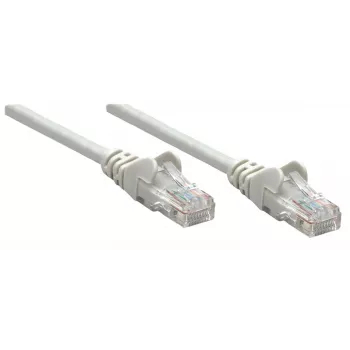 Cavo patch di rete Intellinet, Cat5e, 0,25 m, grigio, CCA, SF/UTP, PVC, RJ45, contatti placcati oro, protezione linguetta, guaina antitorsione, garanzia a vita