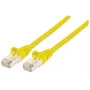Cavo patch di rete Intellinet, Cat6A, 0,5 m, giallo, rame, S/FTP, LSOH / LSZH, PVC, RJ45, contatti placcati oro, senza linguetta, scarico di trazione, garanzia a vita
