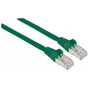 Cavo patch di rete Intellinet, Cat6A, 0,5 m, verde, rame, S/FTP, LSOH / LSZH, PVC, RJ45, contatti placcati oro, senza linguetta, stampato, garanzia a vita