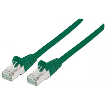 Cavo patch di rete Intellinet, Cat6A, 7,5 m, verde, rame, S/FTP, LSOH / LSZH, PVC, RJ45, contatti placcati oro, senza linguetta, protezione antitaglio, garanzia a vita