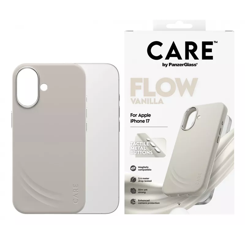 Cover PanzerGlass CARE by ® Feature FLOW Case Vanilla compatibile MagSafe iPhone 17