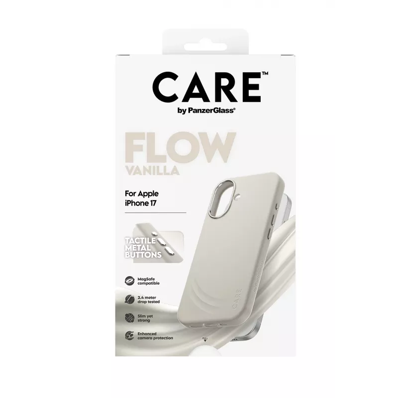 Cover PanzerGlass CARE by ® Feature FLOW Case Vanilla compatibile MagSafe iPhone 17