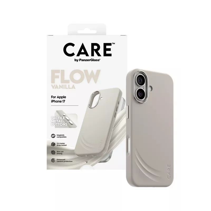 Cover PanzerGlass CARE by ® Feature FLOW Case Vanilla compatibile MagSafe iPhone 17
