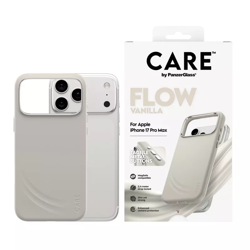 Cover PanzerGlass CARE by ® Feature FLOW Case Vanilla compatibile MagSafe iPhone 17 Pro Max