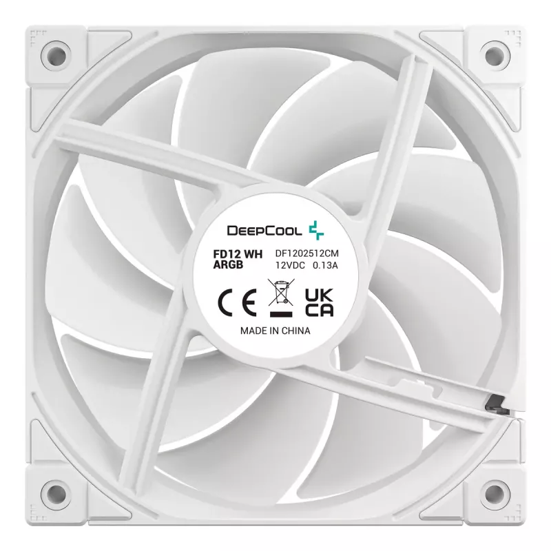 DeepCool FD12 ARGB R-FD12-WHAPN1-G ventola per case PC, 120 mm (120x120x25), bianca