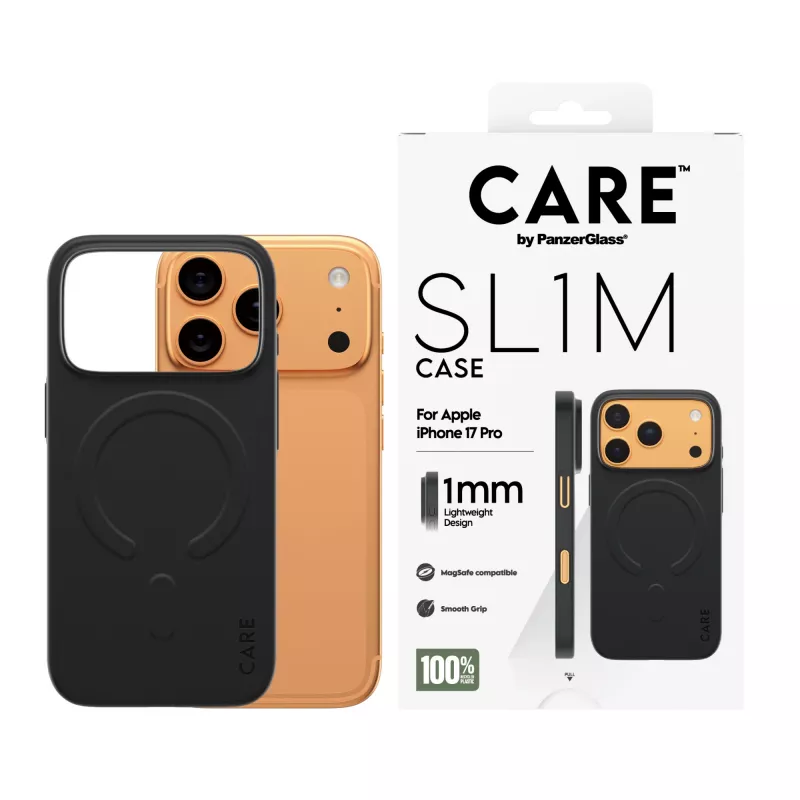 Custodia protettiva PanzerGlass CARE™ SL1M compatibile MagSafe per iPhone 17 Pro – nero
