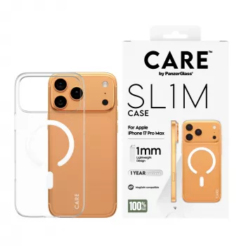 Custodia protettiva PanzerGlass CARE™ SL1M trasparente compatibile MagSafe per iPhone 17 Pro Max