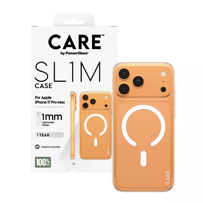 Custodia protettiva PanzerGlass CARE™ SL1M trasparente compatibile MagSafe per iPhone 17 Pro Max