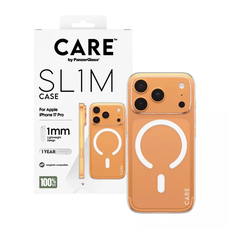 Custodia PanzerGlass CARE SL1M trasparente compatibile MagSafe per iPhone 17 Pro