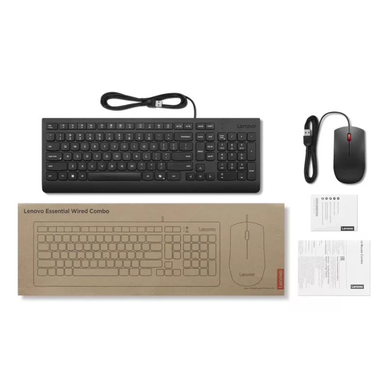 Lenovo 4X31R64400 tastiera mouse inclusi universale USB US English nero