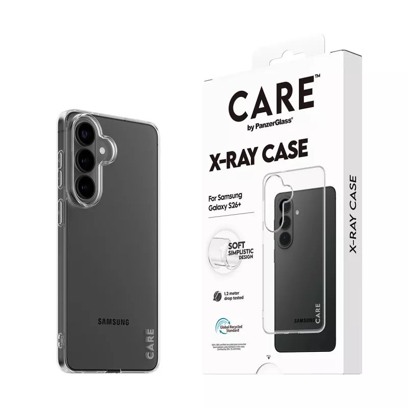 Custodia protettiva PanzerGlass CARE X-Ray per Samsung Galaxy S26+ (CR41489) — custodia protettiva trasparente per cellulare