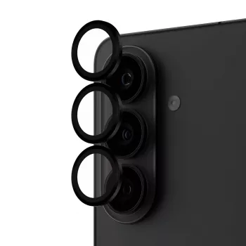 Vetro di protezione per fotocamera PanzerGlass Hoops nero per Samsung Galaxy S26 / S26+ — vetro temperato e silicone, antigraffio e antiurto