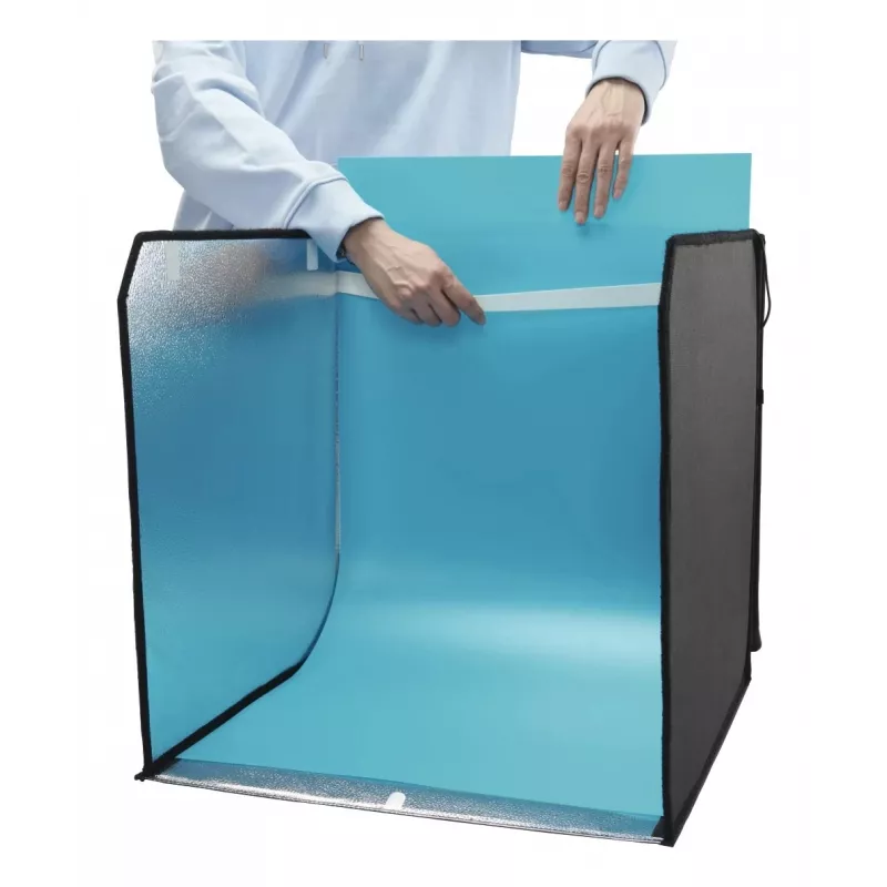 Mini studio fotografico HAMA box pieghevole con ring light LED 50×50 cm, modello 00004664