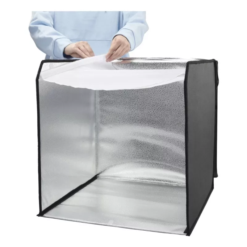 Mini studio fotografico HAMA box pieghevole con ring light LED 50×50 cm, modello 00004664