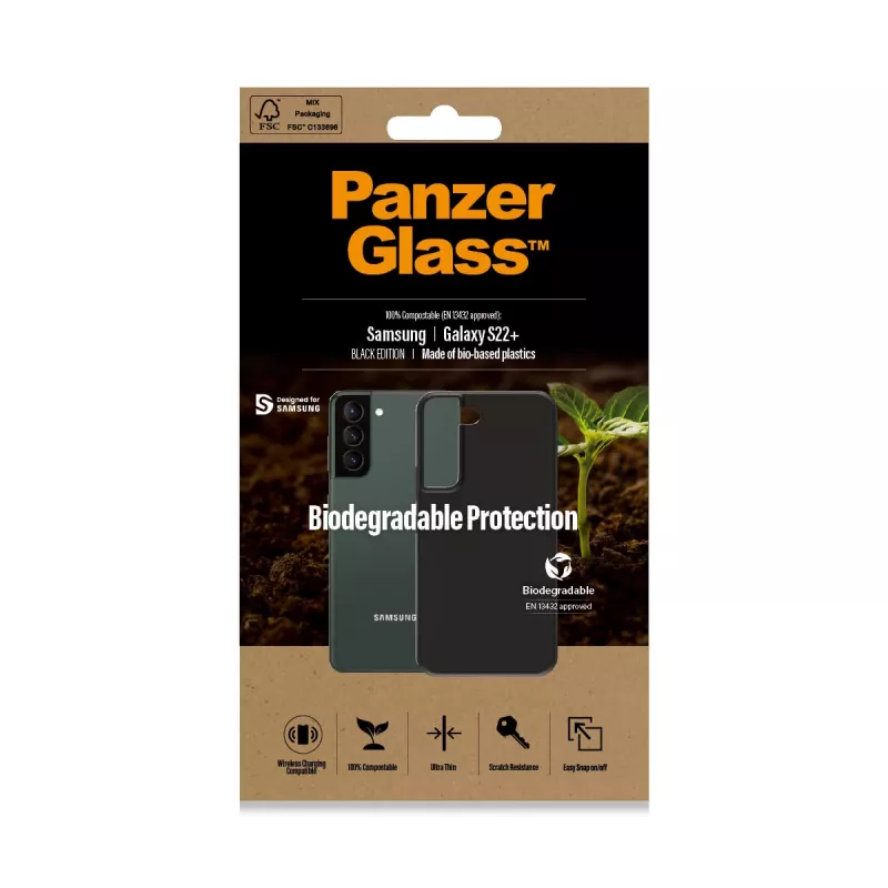 Custodia PanzerGlass Samsung Galaxy S22 Plus Nero Biodegradabile