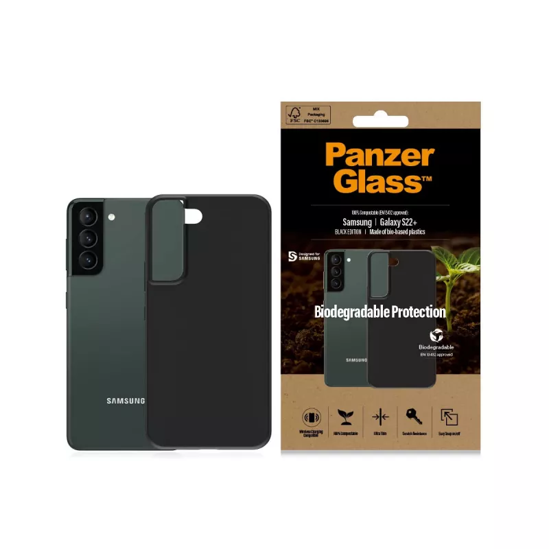Custodia PanzerGlass Samsung Galaxy S22 Plus Nero Biodegradabile