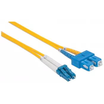 Cavo patch in fibra ottica Intellinet, OS2, LC/SC, 1 m, giallo, duplex, singlemode, 9/125 µm, LSZH, fibra, garanzia a vita