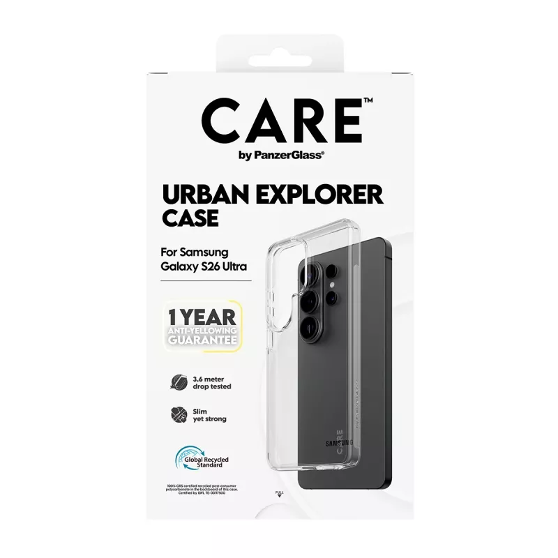 Custodia protettiva PanzerGlass CARE by Urban Explorer Case per Samsung Galaxy S26 Ultra, trasparente