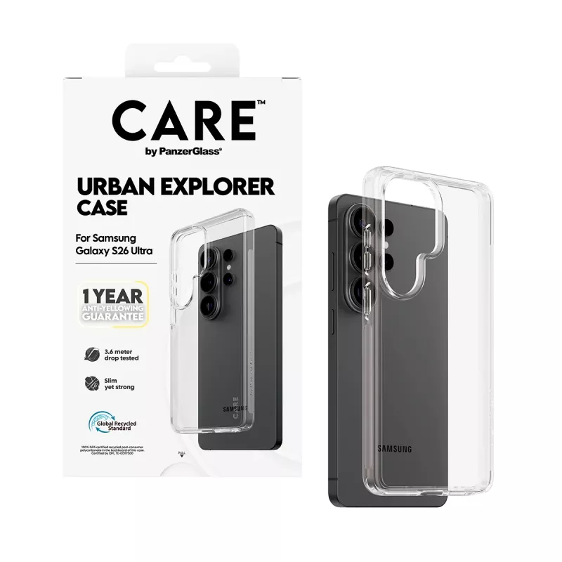 Custodia protettiva PanzerGlass CARE by Urban Explorer Case per Samsung Galaxy S26 Ultra, trasparente