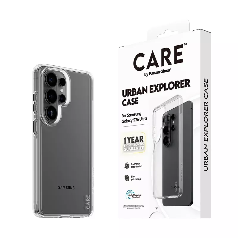 Custodia protettiva PanzerGlass CARE by Urban Explorer Case per Samsung Galaxy S26 Ultra, trasparente