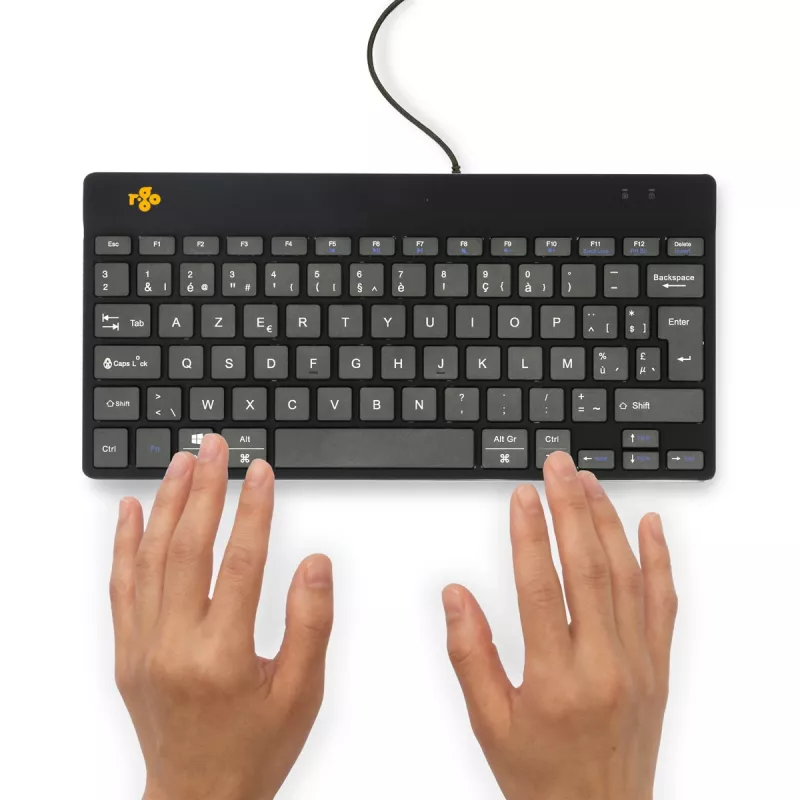 R-Go Tools tastiera ergonomica R-Go Compact Break, tastiera compatta con software per pause, AZERTY (BE), con filo, nero