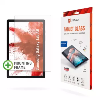 Displex Tablet Glass (9H) per Samsung Galaxy Tab A8, cornice di montaggio Eco, infrangibile, ultraleggero, invisibile