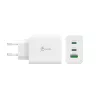 j5create JUP3365E-EN caricabatterie GaN USB-C 65W a 3 porte, uso interno, AC, bianco