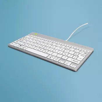 R-Go Tools tastiera ergonomica R-Go Compact Break, tastiera compatta con software per le pause, AZERTY (FR), con filo, bianco