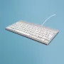 R-Go Tools tastiera ergonomica R-Go Compact Break, tastiera compatta con software per le pause, AZERTY (FR), con filo, bianco