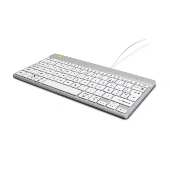 R-Go Tools tastiera ergonomica R-Go Compact Break, tastiera compatta con software per le pause, AZERTY (FR), con filo, bianco
