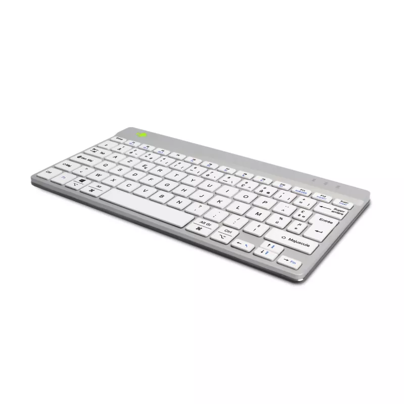 R-Go Tools tastiera ergonomica R-Go Compact Break, tastiera compatta con software per le pause, AZERTY (FR), Bluetooth, bianco