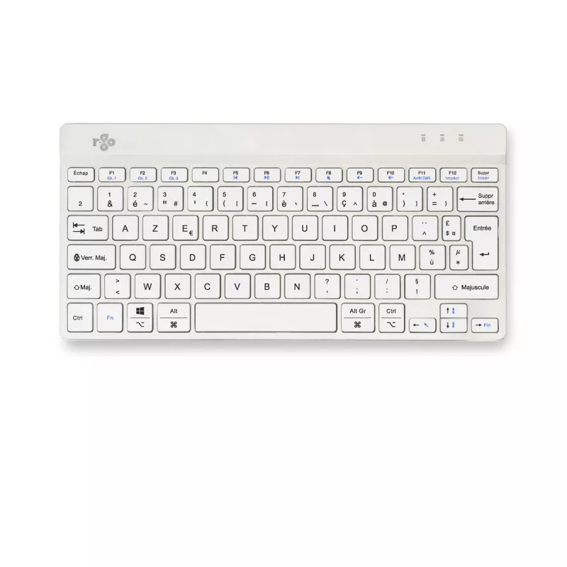 R-Go Tools tastiera ergonomica R-Go Compact Break, tastiera compatta con software per le pause, AZERTY (FR), Bluetooth, bianco