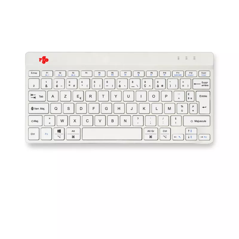 R-Go Tools tastiera ergonomica R-Go Compact Break, tastiera compatta con software per le pause, AZERTY (FR), Bluetooth, bianco