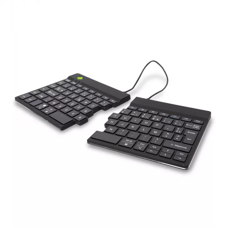 R-Go Tools tastiera ergonomica R-Go Split Break con software per le pause, tastiera ergonomica divisa, AZERTY (FR), Bluetooth, nero
