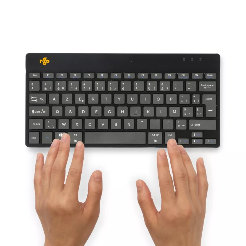 R-Go Tools tastiera ergonomica R-Go Compact Break, tastiera compatta con software per le pause, AZERTY (BE), Bluetooth, nero