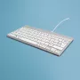 R-Go Tools tastiera ergonomica R-Go Compact Break, tastiera compatta con software per le pause, AZERTY (BE), con filo, bianco