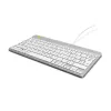 R-Go Tools tastiera ergonomica R-Go Compact Break, tastiera compatta con software per le pause, AZERTY (BE), con filo, bianco