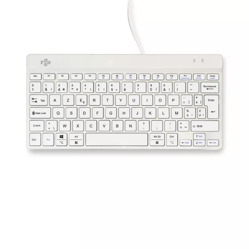R-Go Tools tastiera ergonomica R-Go Compact Break, tastiera compatta con software per le pause, AZERTY (BE), con filo, bianco