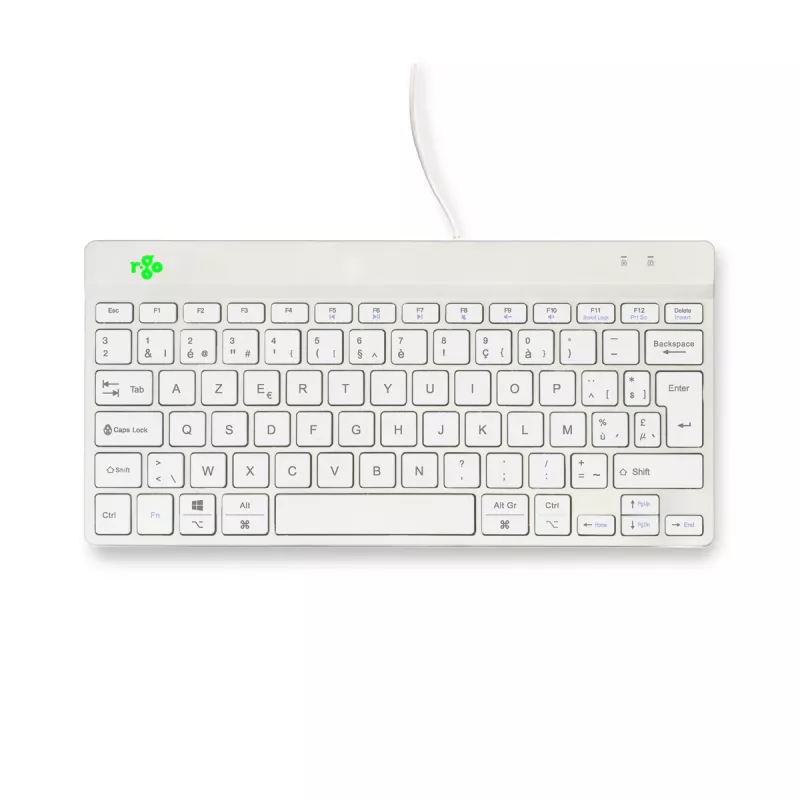 R-Go Tools tastiera ergonomica R-Go Compact Break, tastiera compatta con software per le pause, AZERTY (BE), con filo, bianco