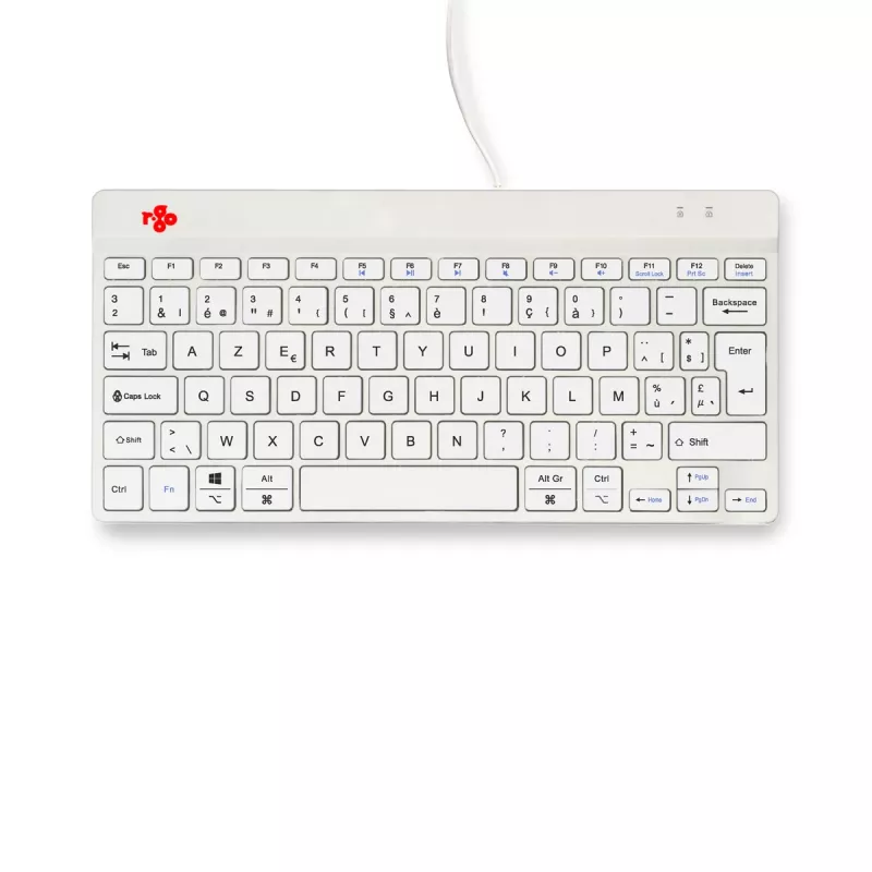 R-Go Tools tastiera ergonomica R-Go Compact Break, tastiera compatta con software per le pause, AZERTY (BE), con filo, bianco