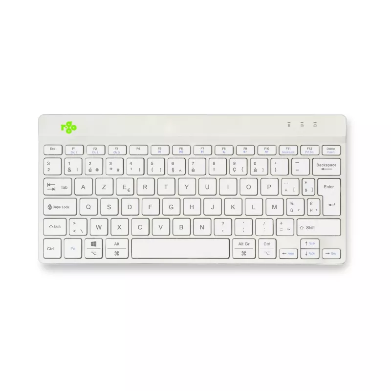 R-Go Tools tastiera ergonomica R-Go Compact Break, tastiera compatta con software per le pause, AZERTY (BE), Bluetooth, bianco