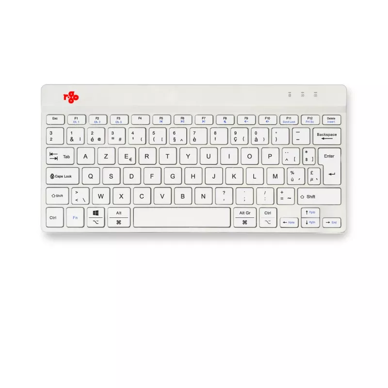 R-Go Tools tastiera ergonomica R-Go Compact Break, tastiera compatta con software per le pause, AZERTY (BE), Bluetooth, bianco