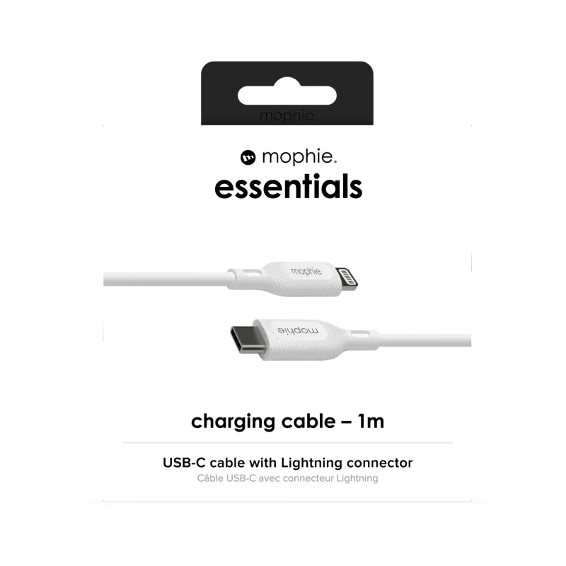 mophie essentials Lightning a USB-C | cavo di ricarica (1M) bianco