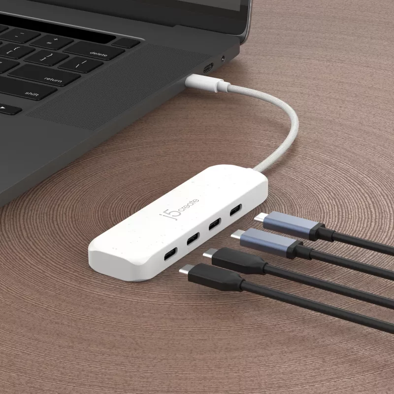j5create hub USB-C a 4 porte Type-C Gen 2 ecologico